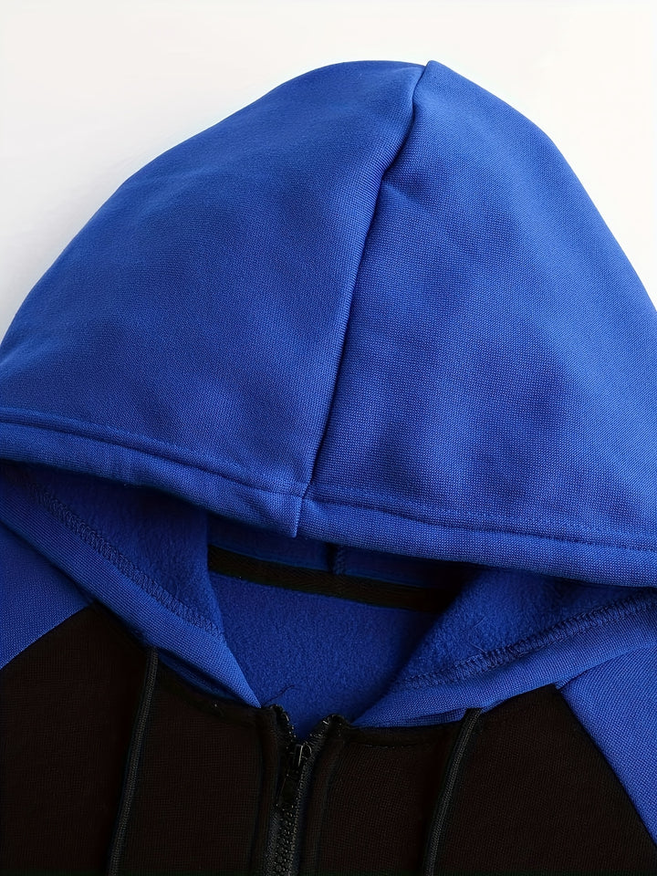 Carter | Color Block Zip-Up Hooded Jacket