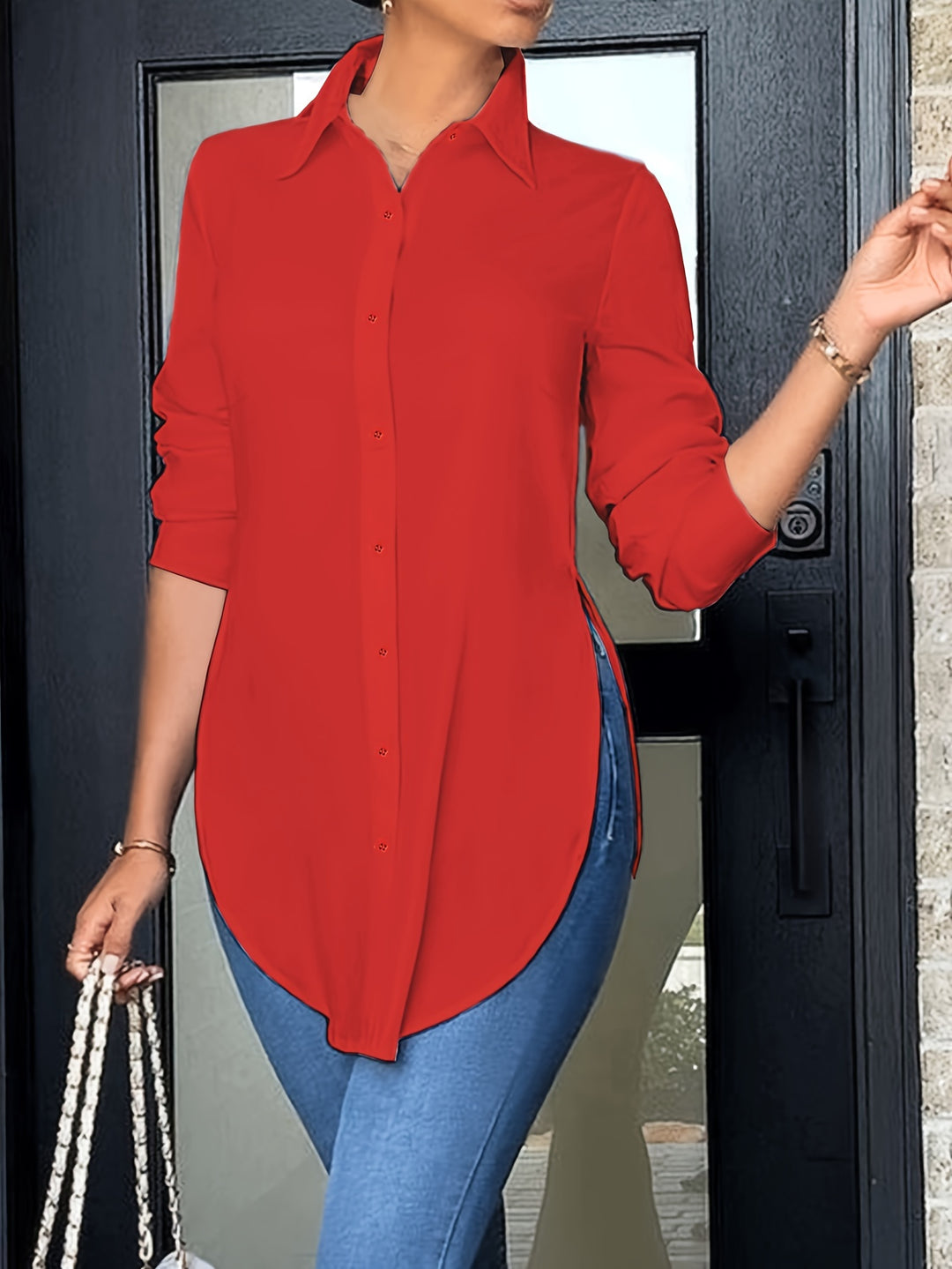 Juliana | Refined Long-Sleeve Button-Front Blouse