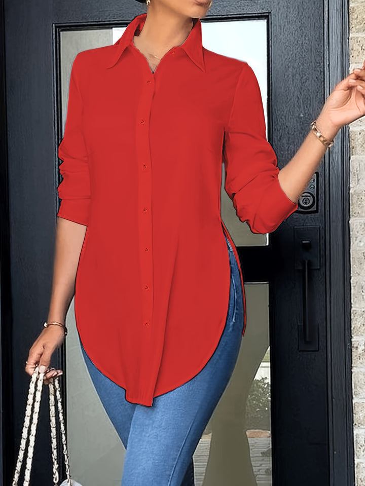 Juliana | Refined Long-Sleeve Button-Front Blouse