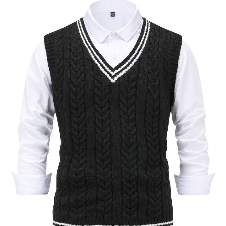 Graham | Cable-Knit V-Neck Vest