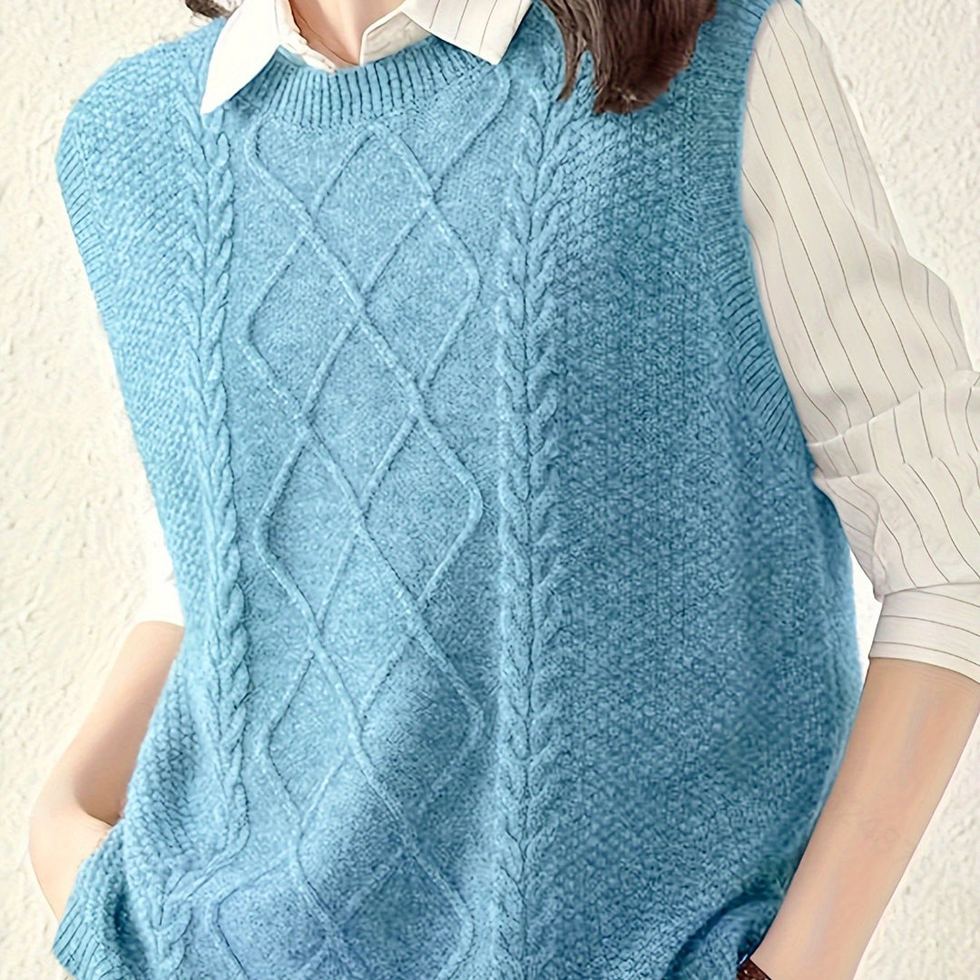 Elaine | Cable-Knit Sleeveless Sweater Vest