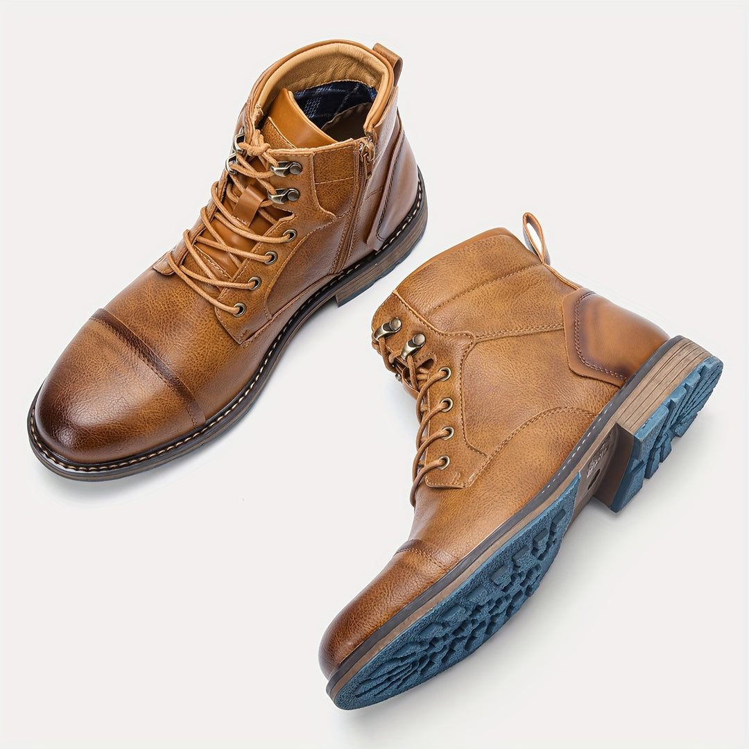 Logan | Cap-Toe Lace-Up Ankle Boots
