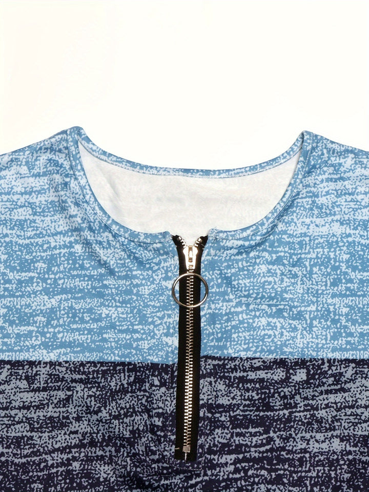 Denise | Quarter-Zip Colorblock Top