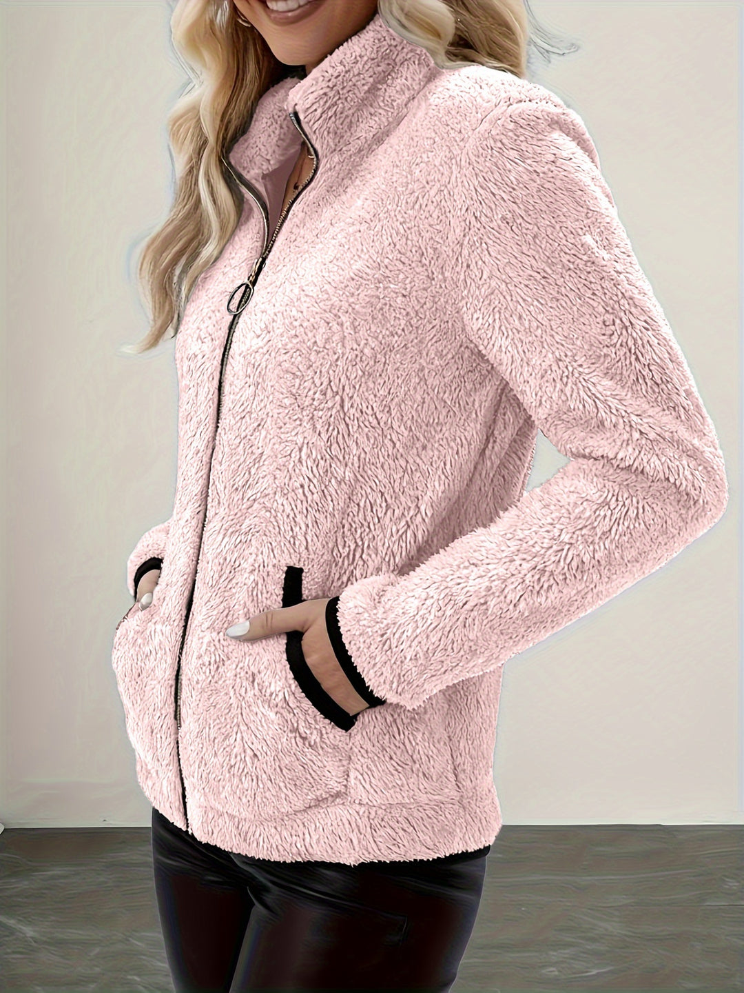 Greta | Cozy Contrast Zip Jacket