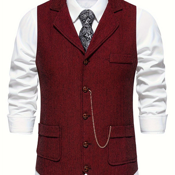 Winslow | Herringbone Single-Breasted Vest