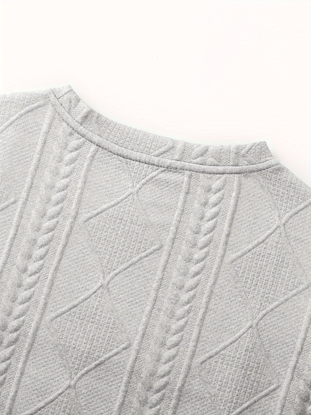 Bryce | Textured Round Neck Long Sleeve Top