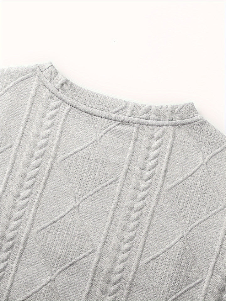Bryce | Textured Round Neck Long Sleeve Top