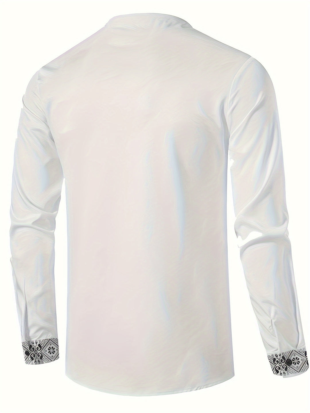 Rafael | Patterned Stand-Collar Henley Shirt