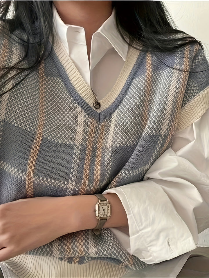 Prudence | Argyle V-Neck Sweater Vest