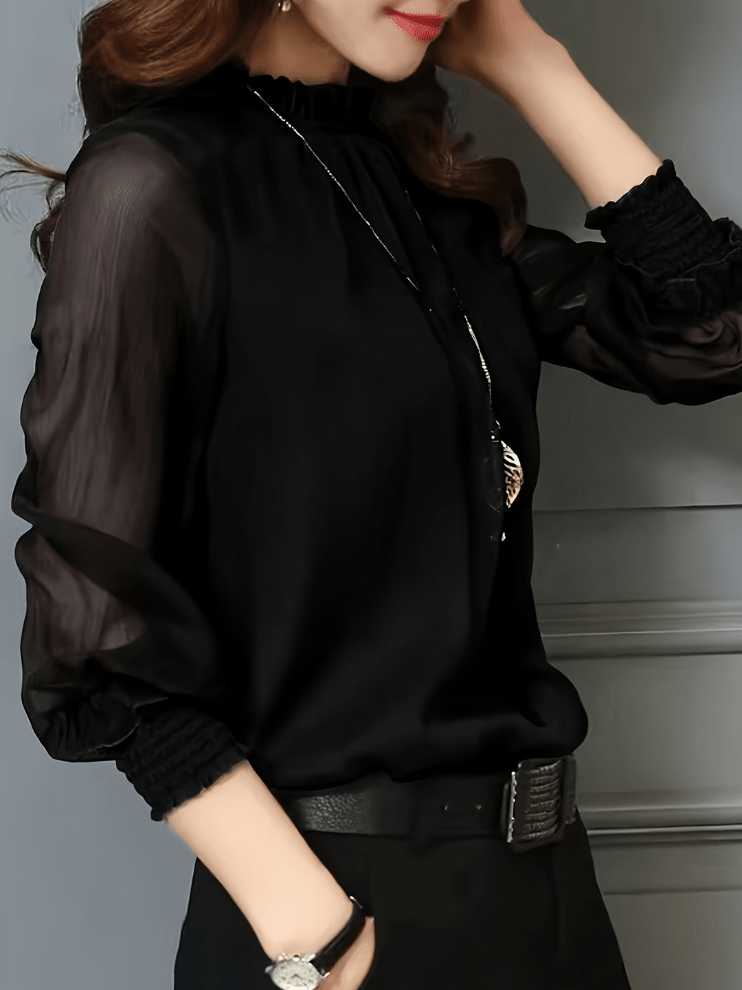 Bernadette | Elegant Stand-Collar Blouse