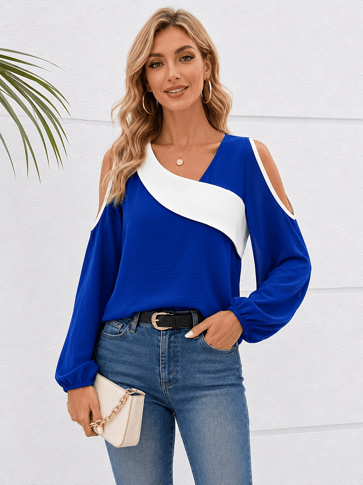 Larissa | Cold-Shoulder Color Block Top