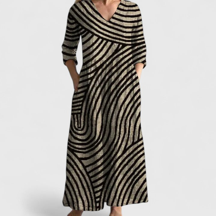 Vanessa | Elegant Geometric Print Dress