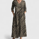 Vanessa | Elegant Geometric Print Dress