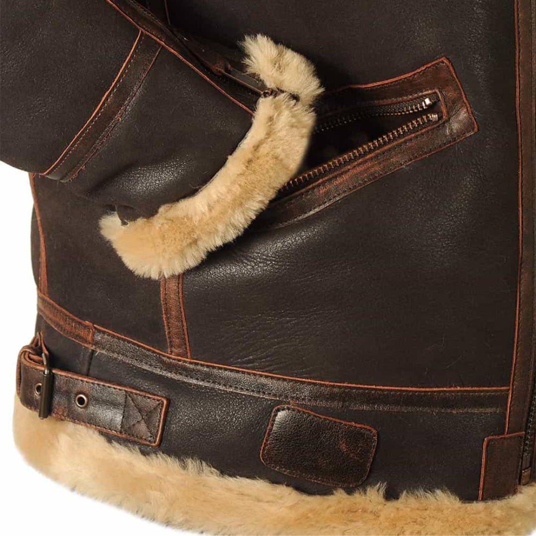 Hayes | Shearling-Lined Aviator Jacket