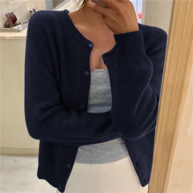 Astrid | Round-Neck Button Cardigan