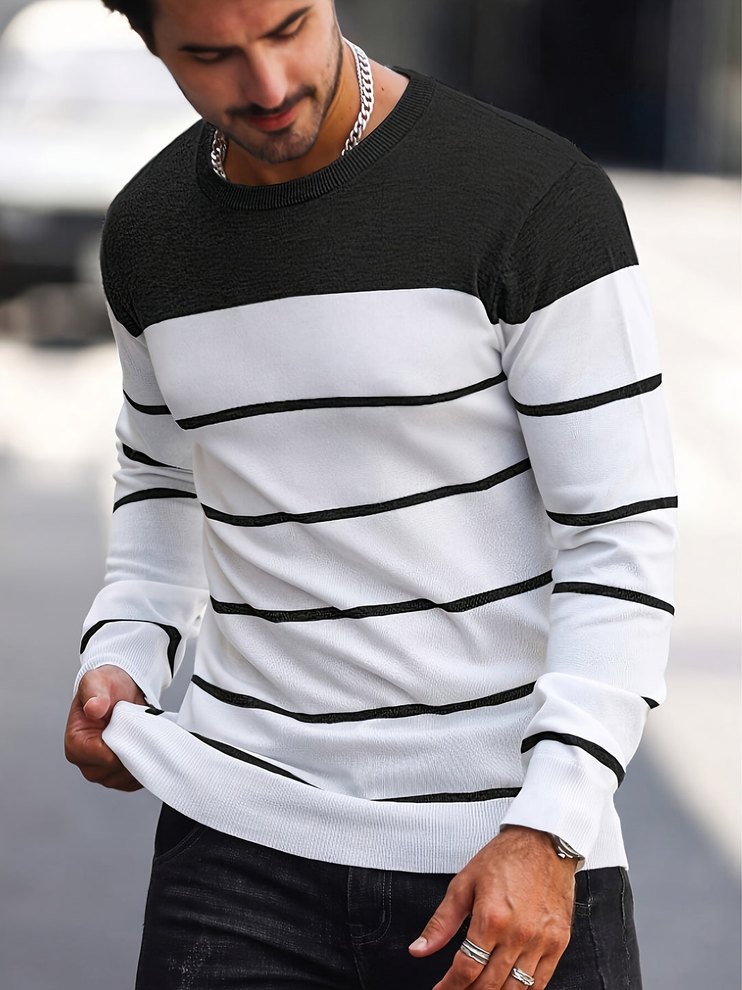Bennington | Classic Striped Crew Neck Sweater