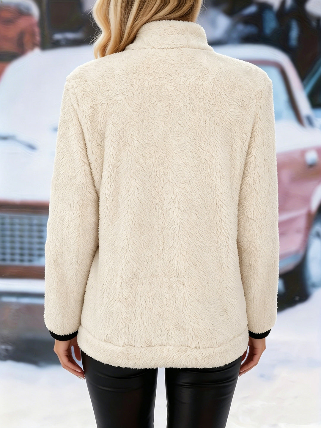 Greta | Cozy Contrast Zip Jacket