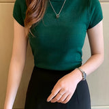 Rowan | Refined Mock-Neck Short Sleeve Top