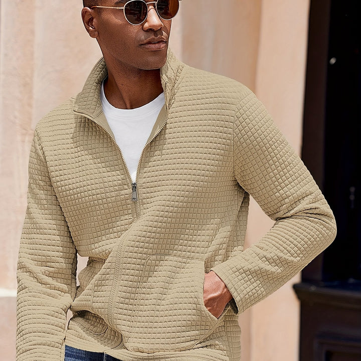Nash | Textured Stand-Collar Zip-Up Jacket