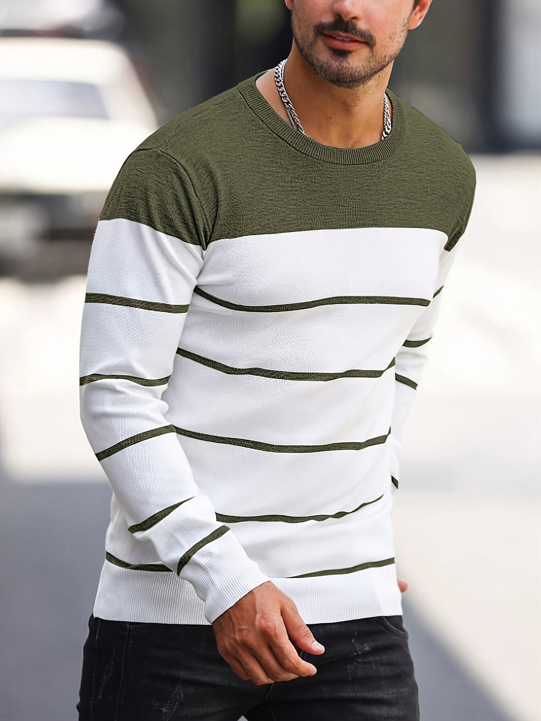 Bennington | Classic Striped Crew Neck Sweater