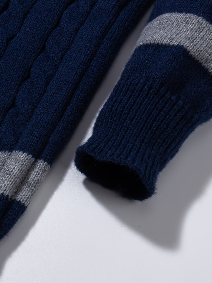 Rory | Colour-Block Cable Knit Sweater