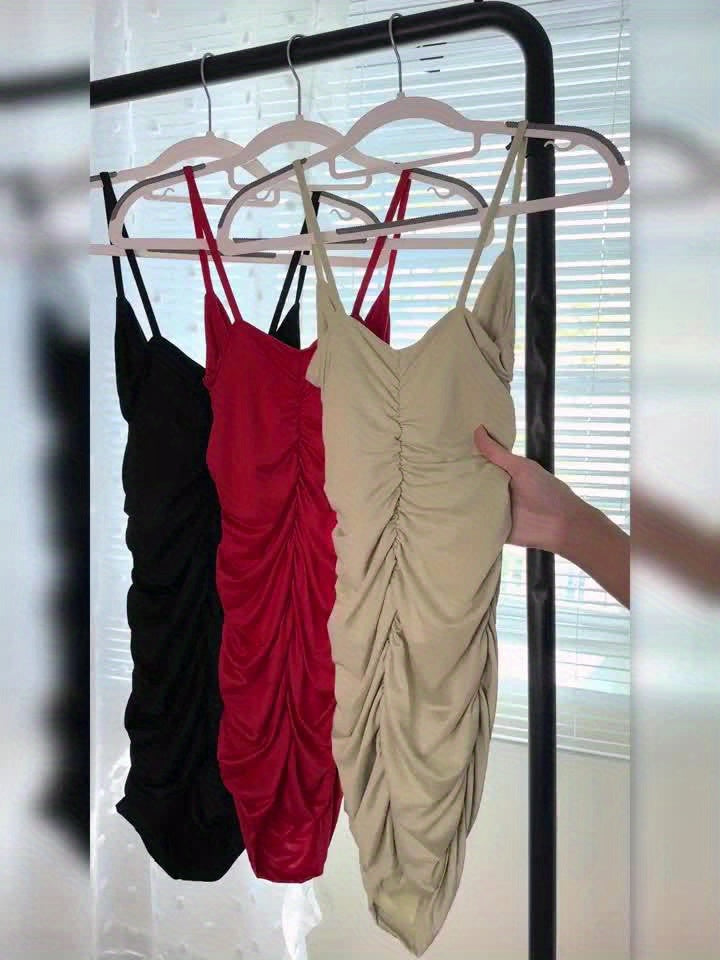 Nadine | Ruched V-Neck Bodycon Dress