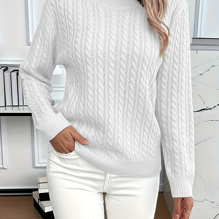 Elspeth | Cable-Knit Round Neck Sweater