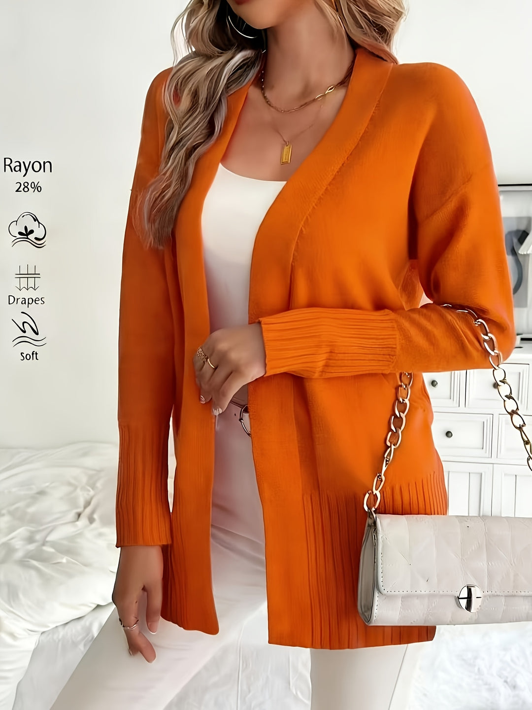 Charlotte | Draped Open-Front Cardigan