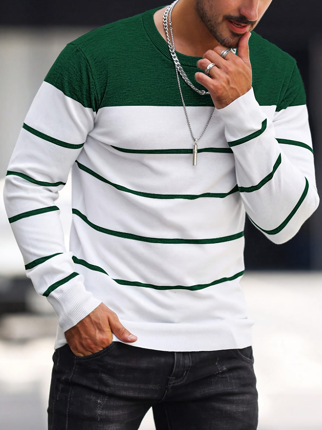Bennington | Classic Striped Crew Neck Sweater