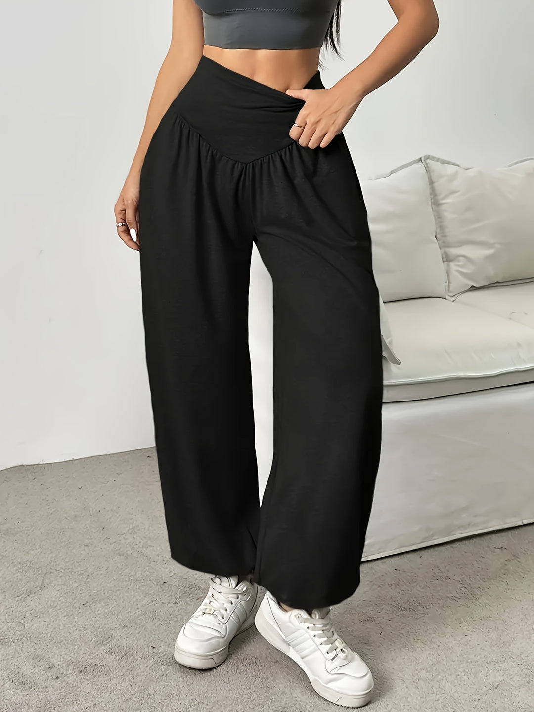 Evelyn | High-Waist Wide-Leg Lounge Trousers