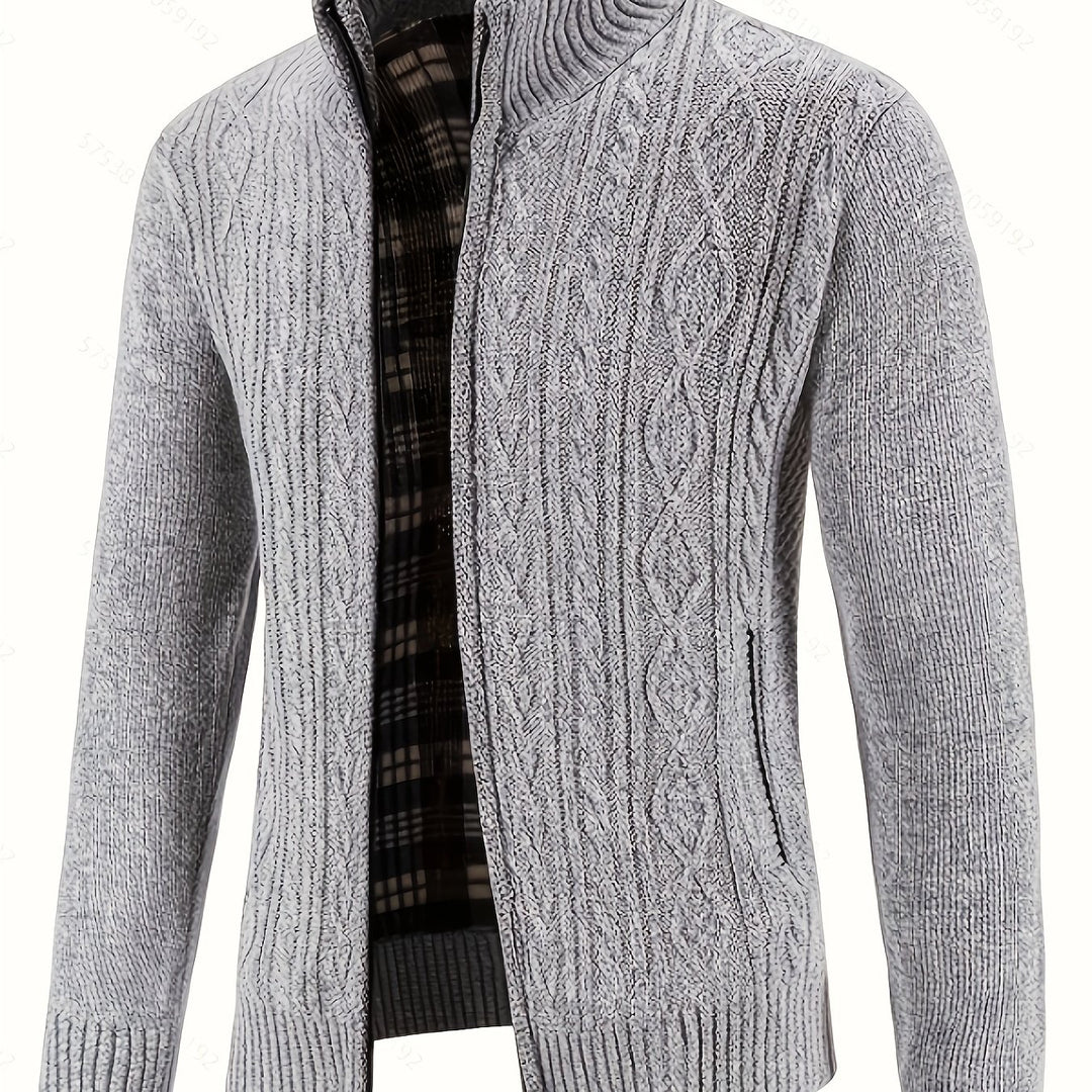 Malcolm | Textured Zip-Up Cardigan