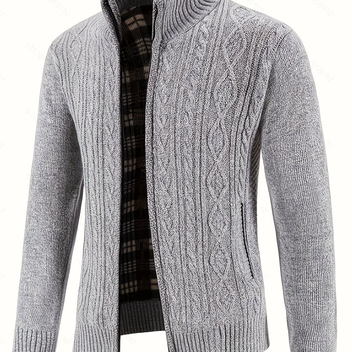 Malcolm | Textured Zip-Up Cardigan