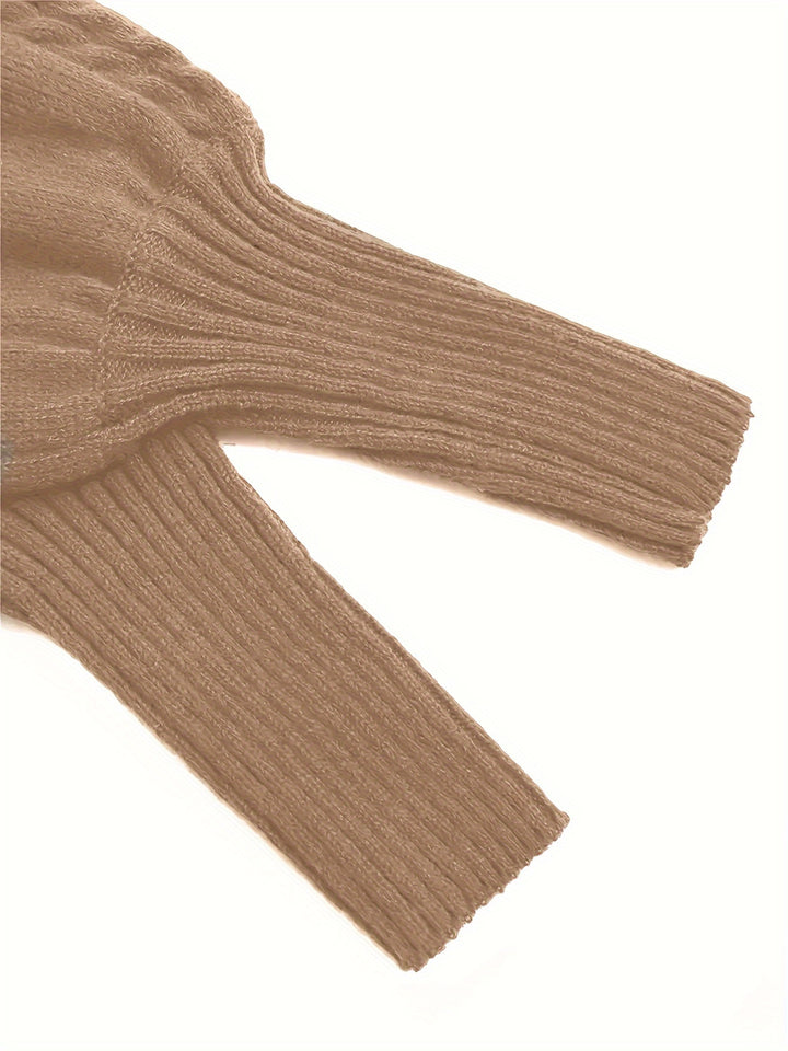 Brooke | Cable-Textured Half-Collar Sweater