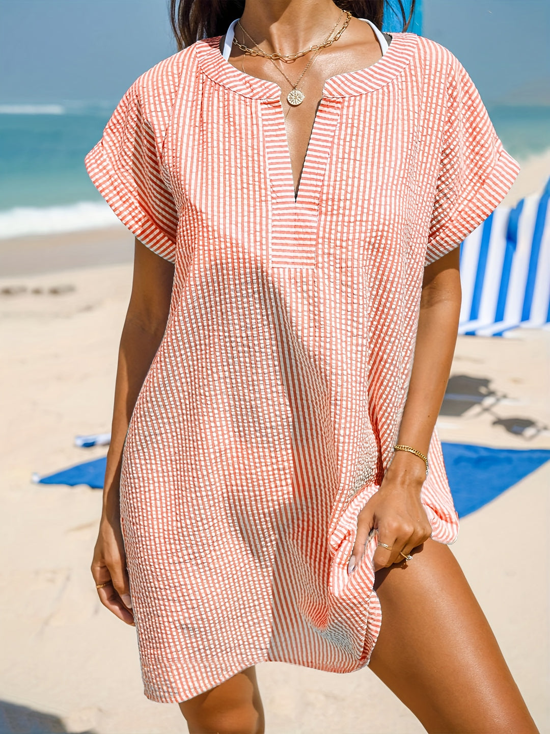 Sabrina | Relaxed Striped Beach Dress