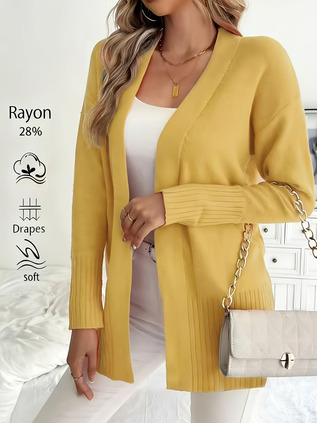 Charlotte | Draped Open-Front Cardigan