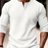 Jonah | Textured Long-Sleeve Henley Shirt