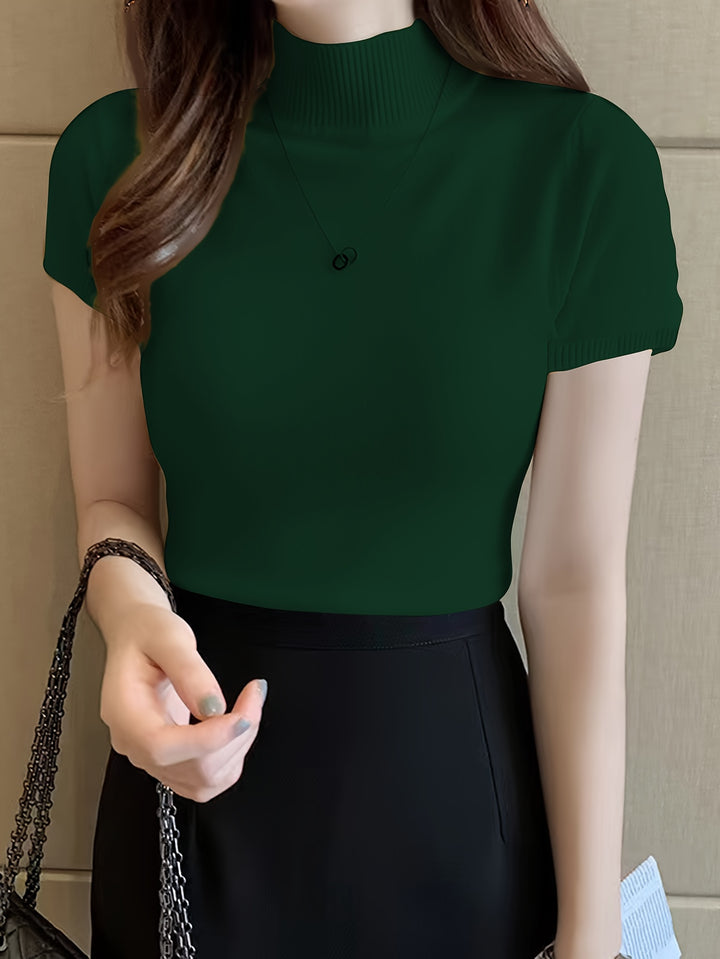 Marnie | Half-Turtleneck Short-Sleeve Top