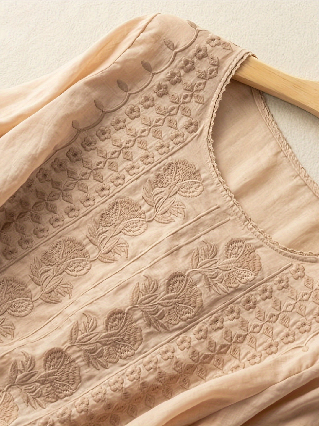 Rosina | Embroidered Scoop-Neck Blouse