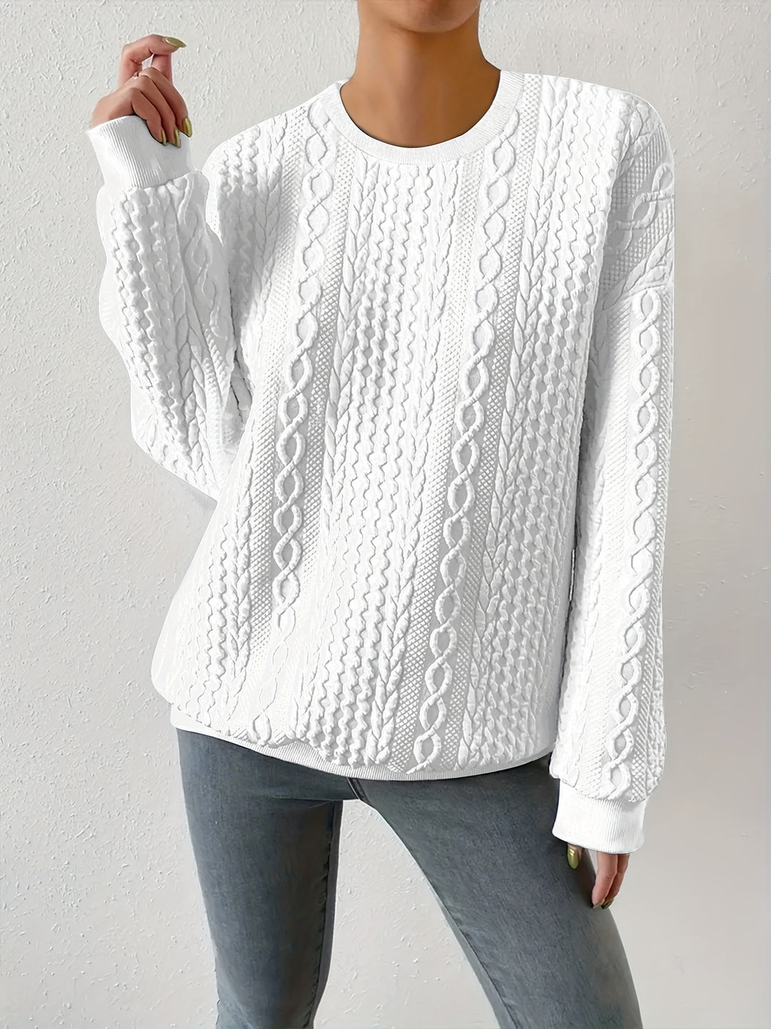 Marion | Textured Crewneck Sweatshirt