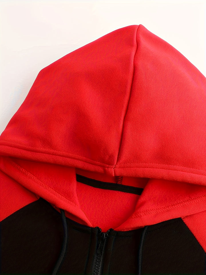 Carter | Color Block Zip-Up Hooded Jacket