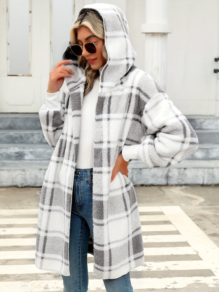 Priscilla | Checked Hooded Cardigan