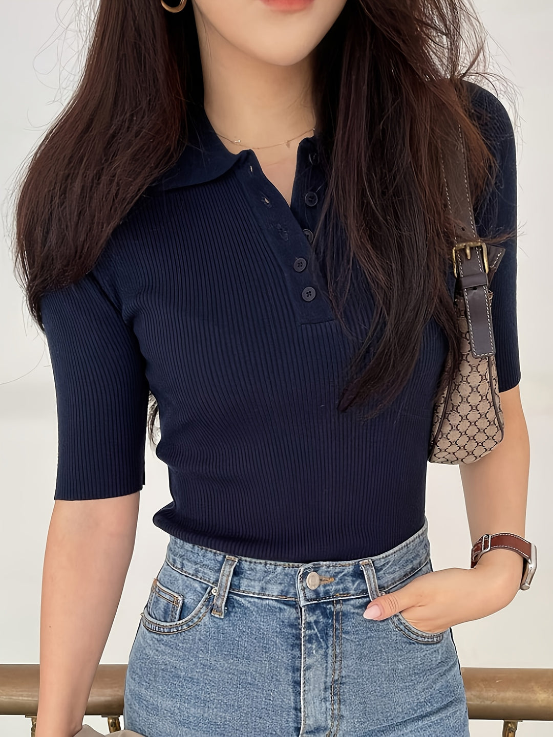 Mabel | Refined Collared Knit Top