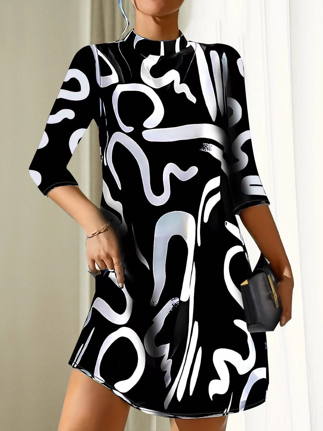 Jessica | Elegant Round Neck Midi Dress