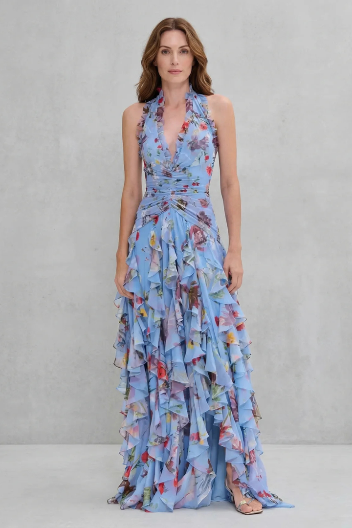 Florence | Ruffled Halter Maxi Dress