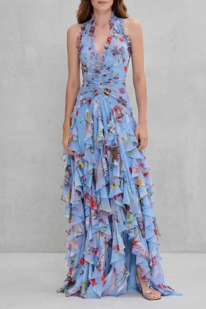 Florence | Ruffled Halter Maxi Dress