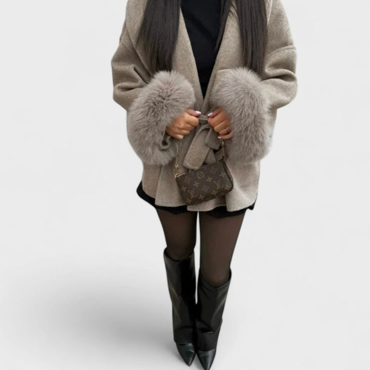 Isabelle | Luxury Warm Coat with Fur Details