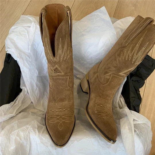 Lorna | Western-Inspired Mid-Calf Boots