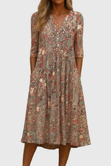 Karlie | Elegant V Neck Midi Dress