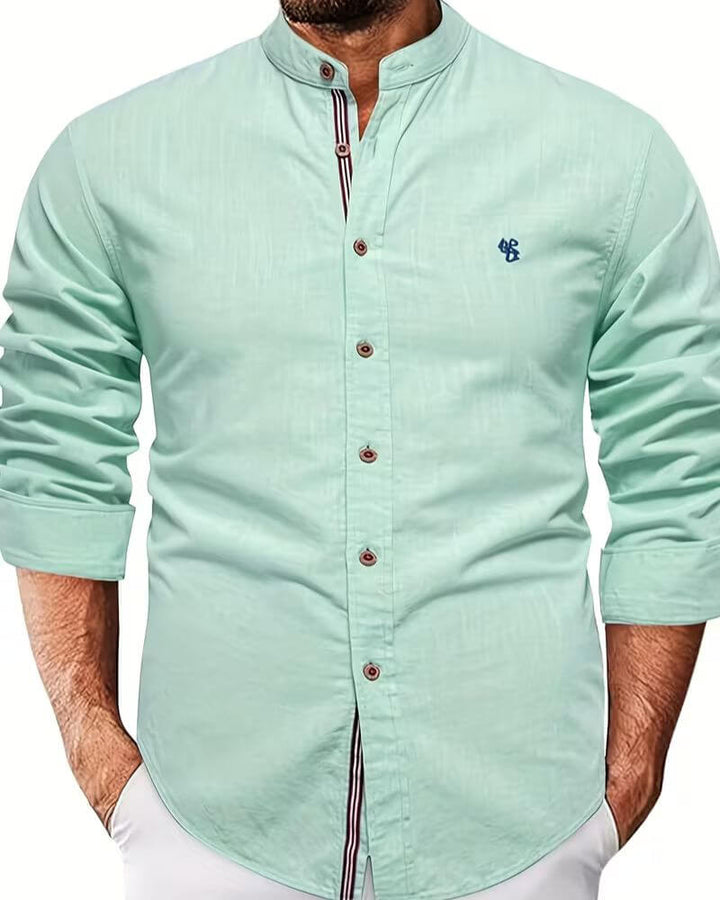 Bennett | Stand Collar Long Sleeve Shirt