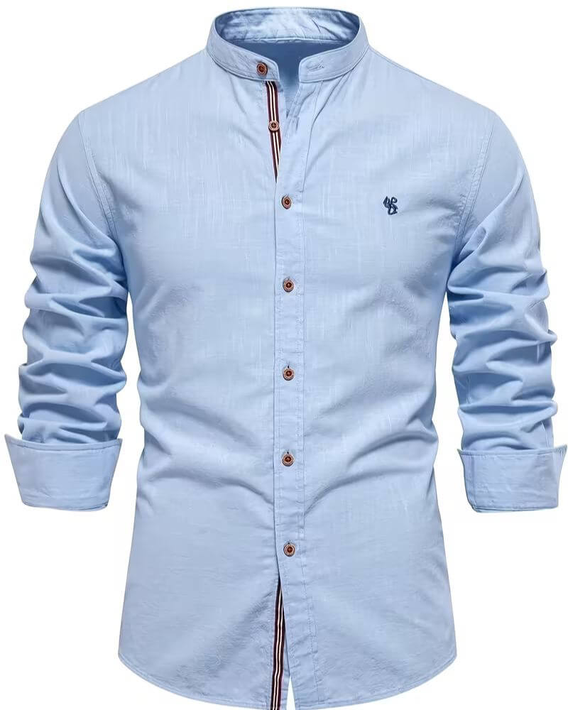 Bennett | Stand Collar Long Sleeve Shirt